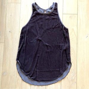 Wilfred Sevres Velvet Silk Tank Top in Dark Grey Size S Aritzia